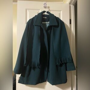ALI A Women's Teal Wool Blend Coat Size 16